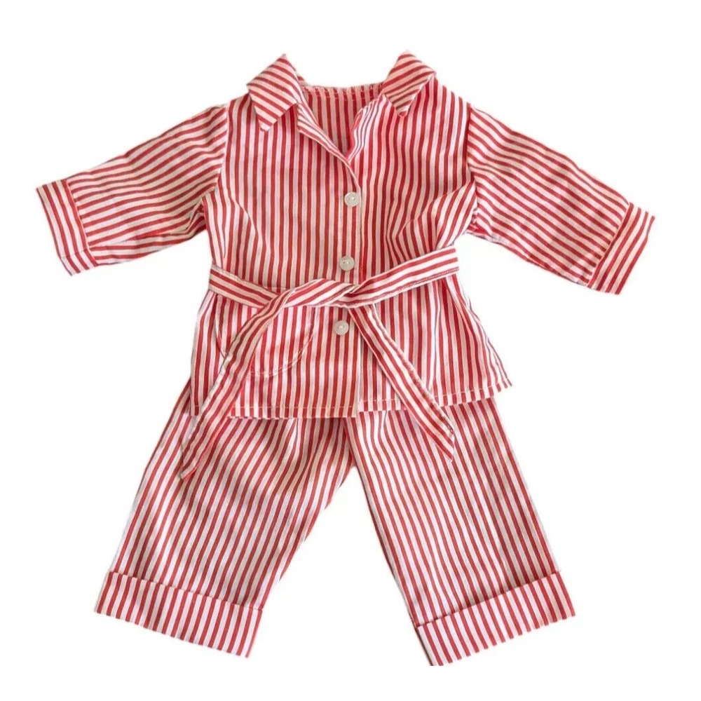 1996 Pleasant Company Molly Red Striped Pajamas Vintage American Girl Doll 18"